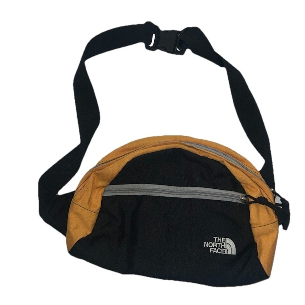 The North Face Lumbar Waist Fanny Pack Vintage Black Orange Hiking Bag